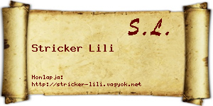 Stricker Lili névjegykártya